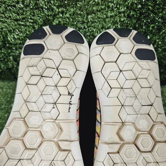 Nike Free 3.0 Flyknit Multi-Color Athletic Barefoot Sneakers 718418-011 Mens 8.5 - Picture 10 of 12